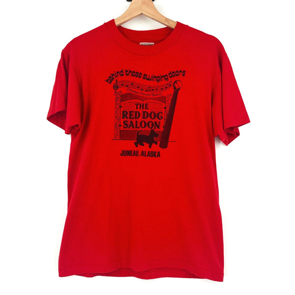 Vintage Juno Alaska The Red Dog Saloon Graphic T-Shirt Medium Single Stitch USA - Picture 1 of 8